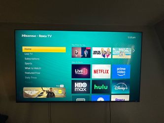 90” flat screen and 50” plasma TV. With wall mounts.