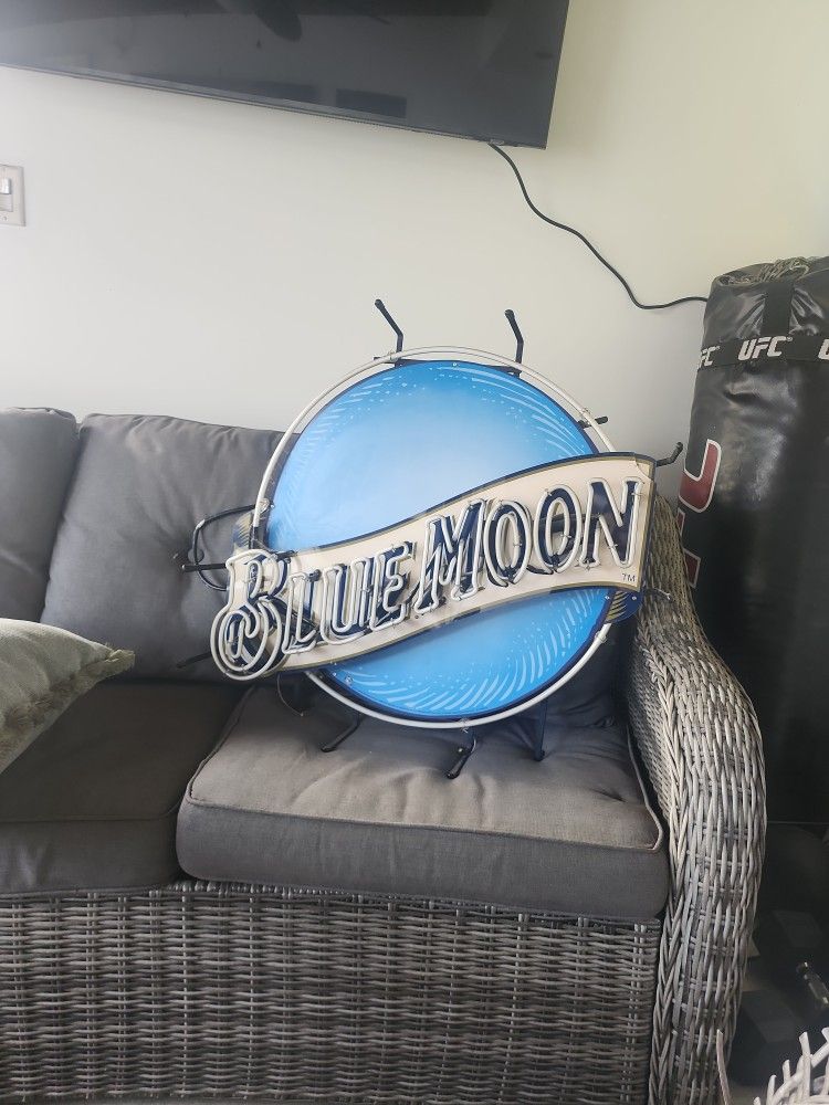 Blue Moon Wall Neon Light 
