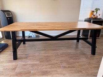 Large Solid Wood Dining Table -Seats Up to 10