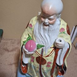 Chinese Glazed Porcelain Shou Lao Sculpture.