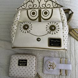 Disney Parks Loungefly It's A Small World White and Gold Mini Backpack