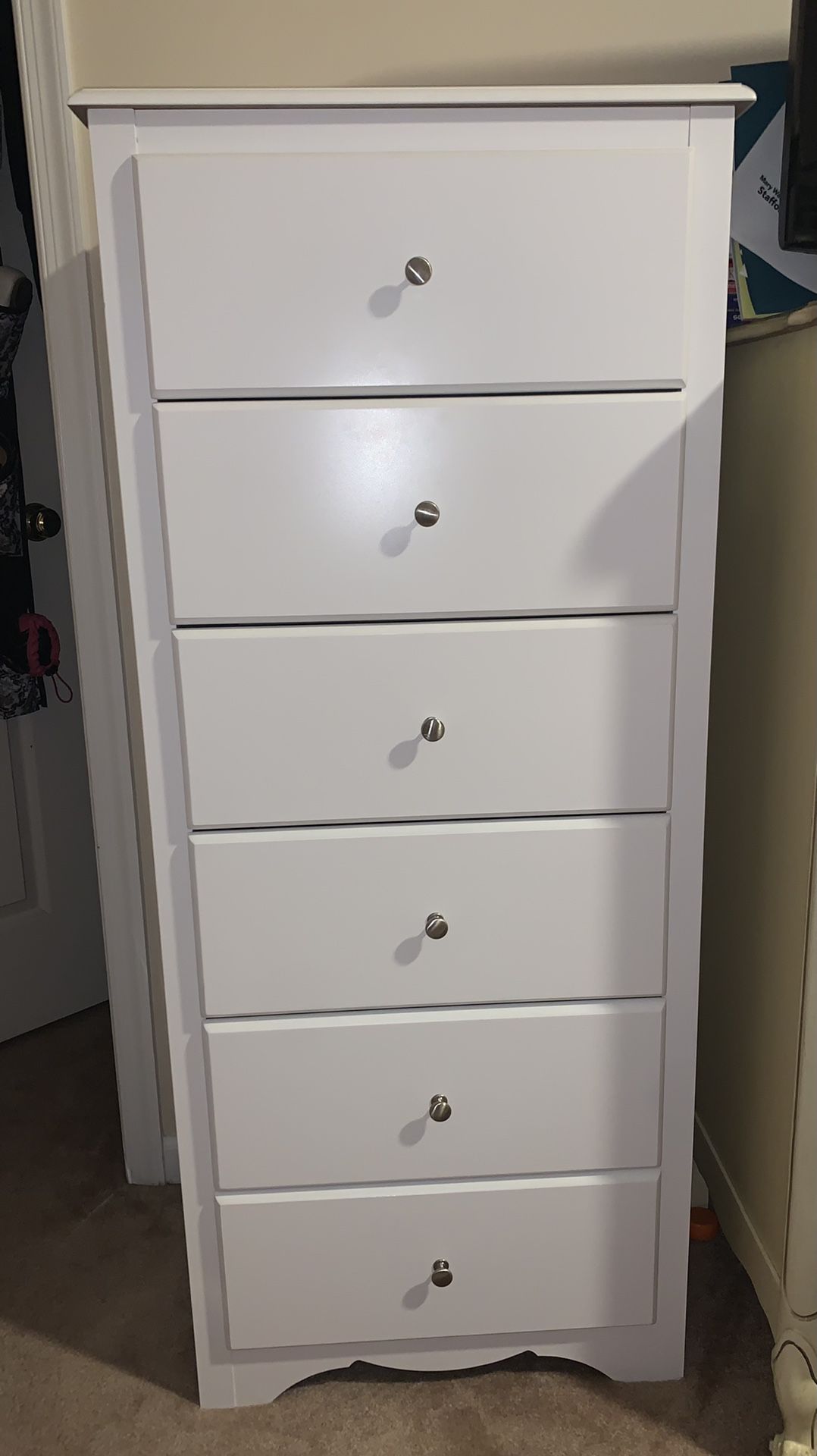 Tall White Dresser Drawers NEW