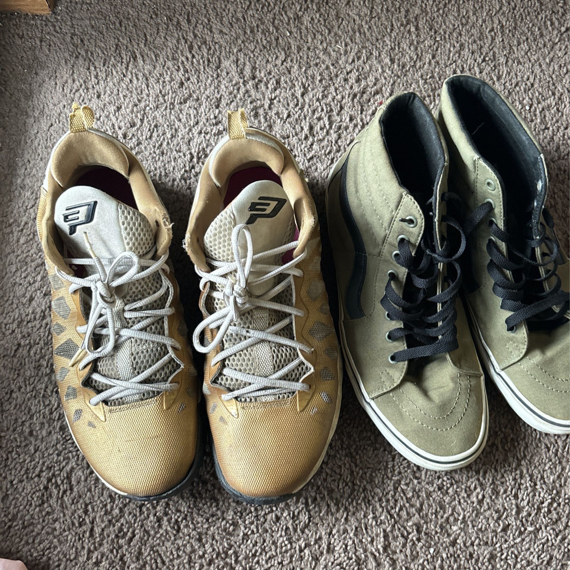 Jordan CP3s and Vans olive green and black