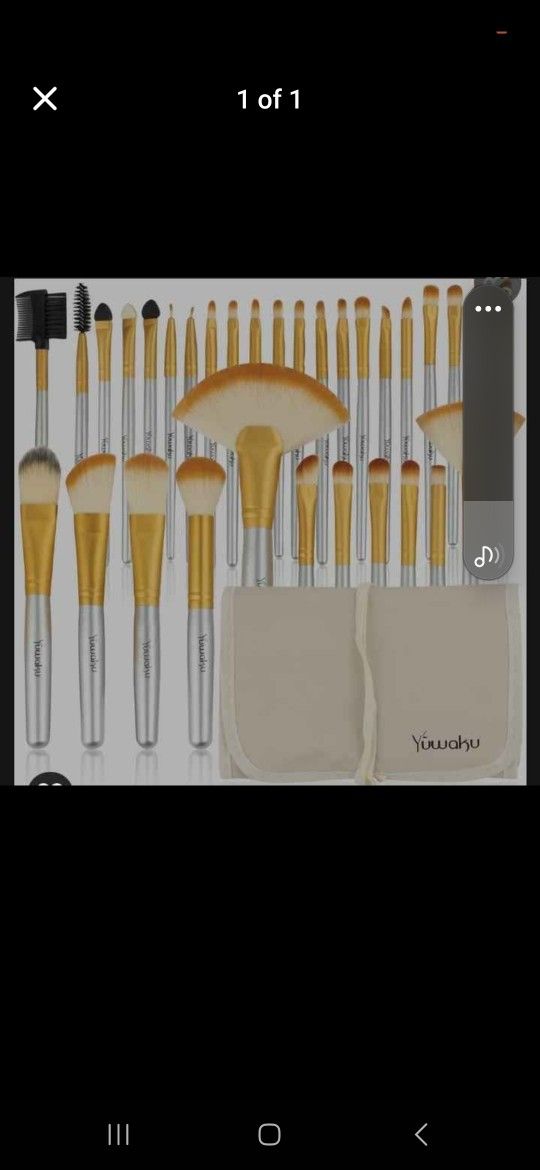 32 Piece Makeup Brush Set With Rollup Storage Holder New