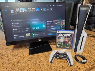 PLAYSTATION 5 SLIM DISK CON UN JUEGO A ELEGIR Y UN MANDO  + MONITOR INCLUIDO