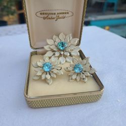 Vintage Brooch & Earring Set