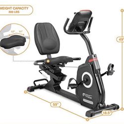 New in box, CIRCUIT FITNESS Circuit Fitness Magnetic Recumbent Exercise Bike with 15 Programs, 300-l