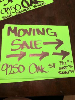 Moving sale
