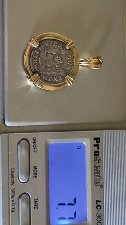 Spanish Coin With 14k Yellow Gold Bezel