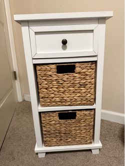 White nightstand table