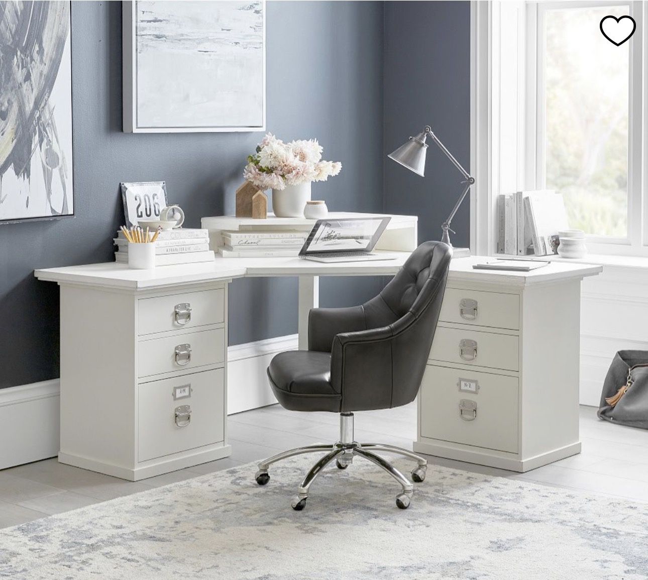 Bedford Pottery Barn Corner desk 89”