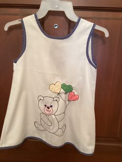 Teddy Bear Pinafore Dress. Size 6X