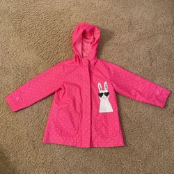 Girls Bright Pink Rain Jacket/Coat