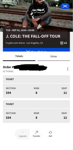 J Cole Tickets Sept 1 at Crypto Arena