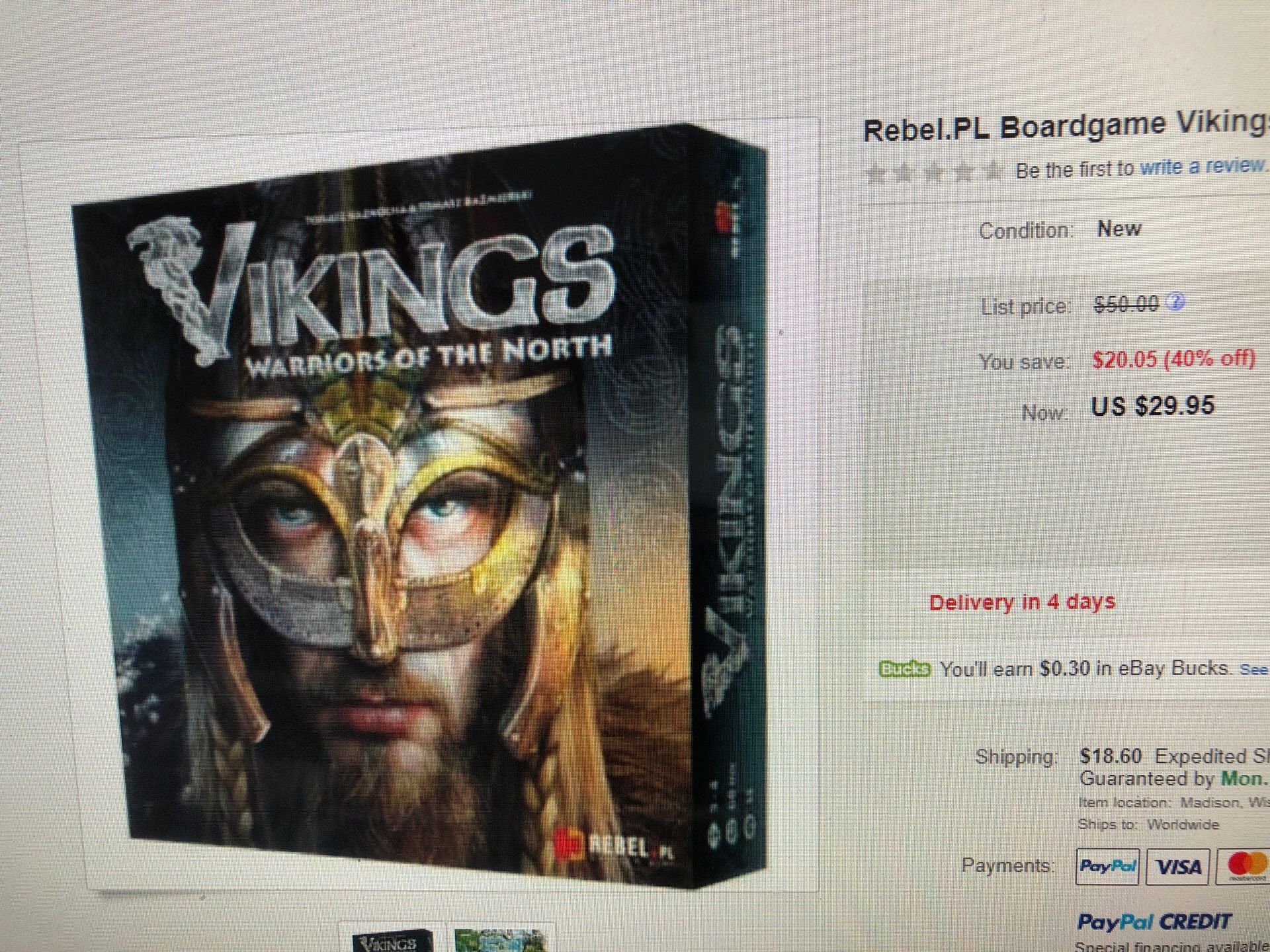 Viking Warriors of the North Board Game