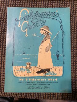 1950’s Fishermen’s Grotto Dinner Menu