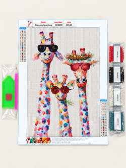 Colorful Giraffes DIY Diamond Painting Kit 30 x 40 cm - CH2280