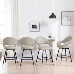 Set a 4 swivel leather barstools counter height, new in box $160