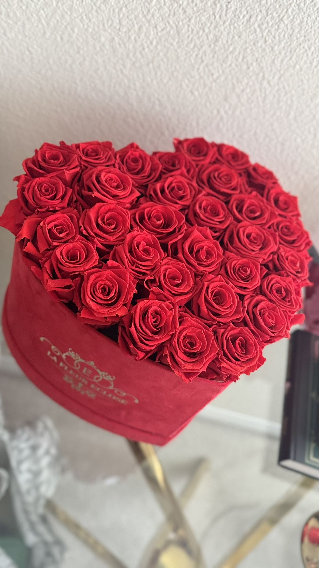 La Fleur Éclose Eternal Roses in Heart-Shaped Box