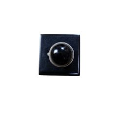 Size 6.25 Silver Toned Black Enamel Ring