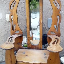 Vintage Door Entry Chair Coat Rack 