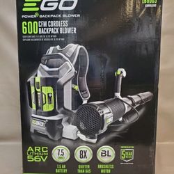 EGO 56 Volt Backpack Leaf Blower With Battery & Charger 145 MPH 600 CFM 56V