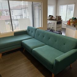 Turquoise L-Shape Sectional Couch