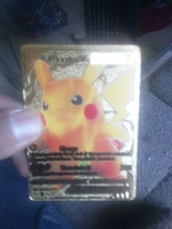 Pokemon Card Is Pikachu Rare Gold Card It Cost $250 Online But I'm Asking $30 For It Or Prices Negotiable