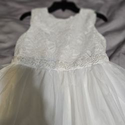 A girl's white dress good for baptism  Or Wedding  