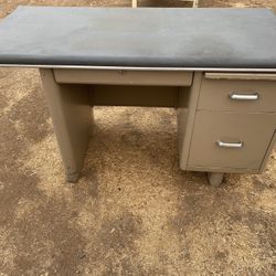 Vintage Mid Century Modern Tanker Desk