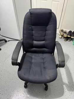 Black Fabric High-Back Office Chair