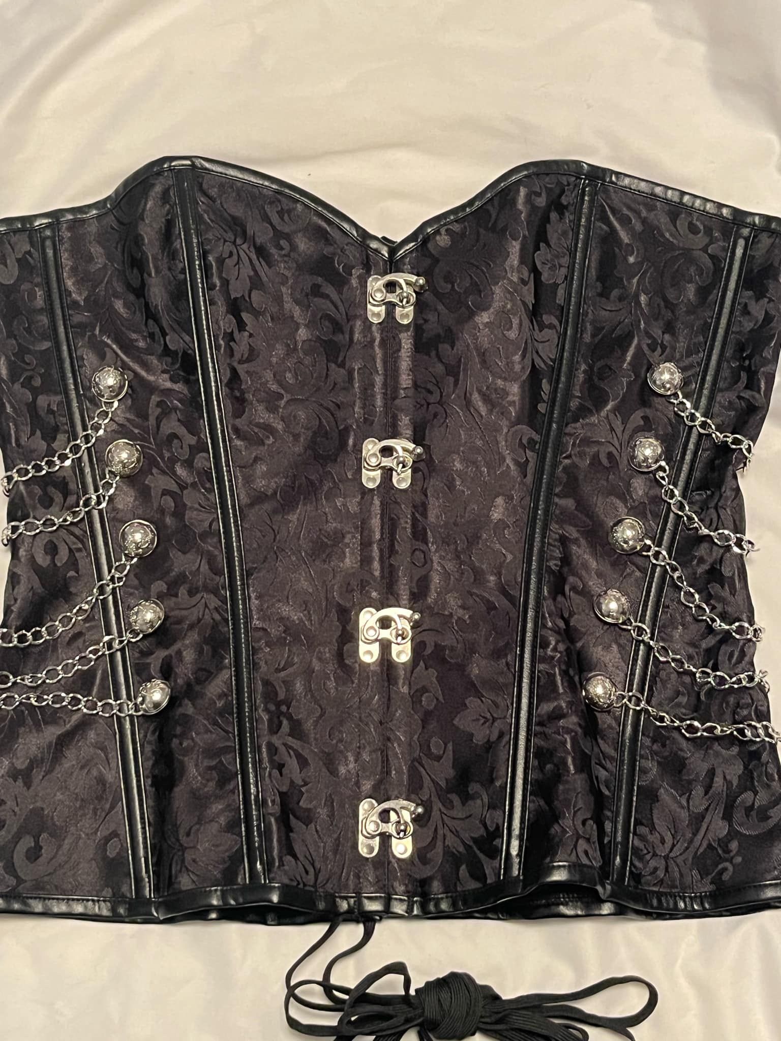 Black Corset With Chain Accents