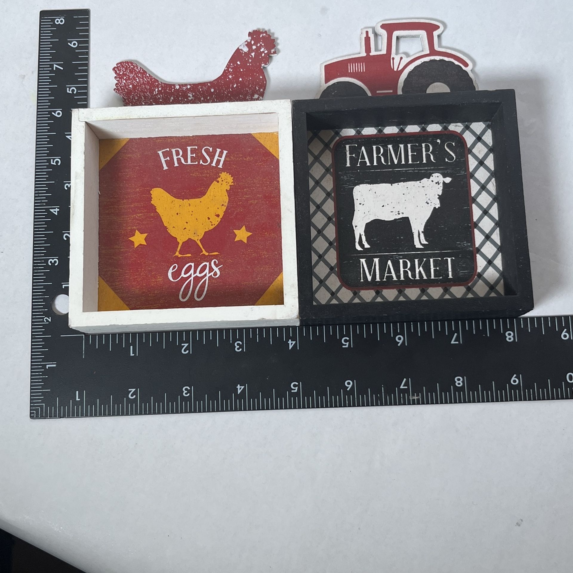 Farmhouse Wooden Fresh Eggs & Farmer’s Market Frames 4”x4”