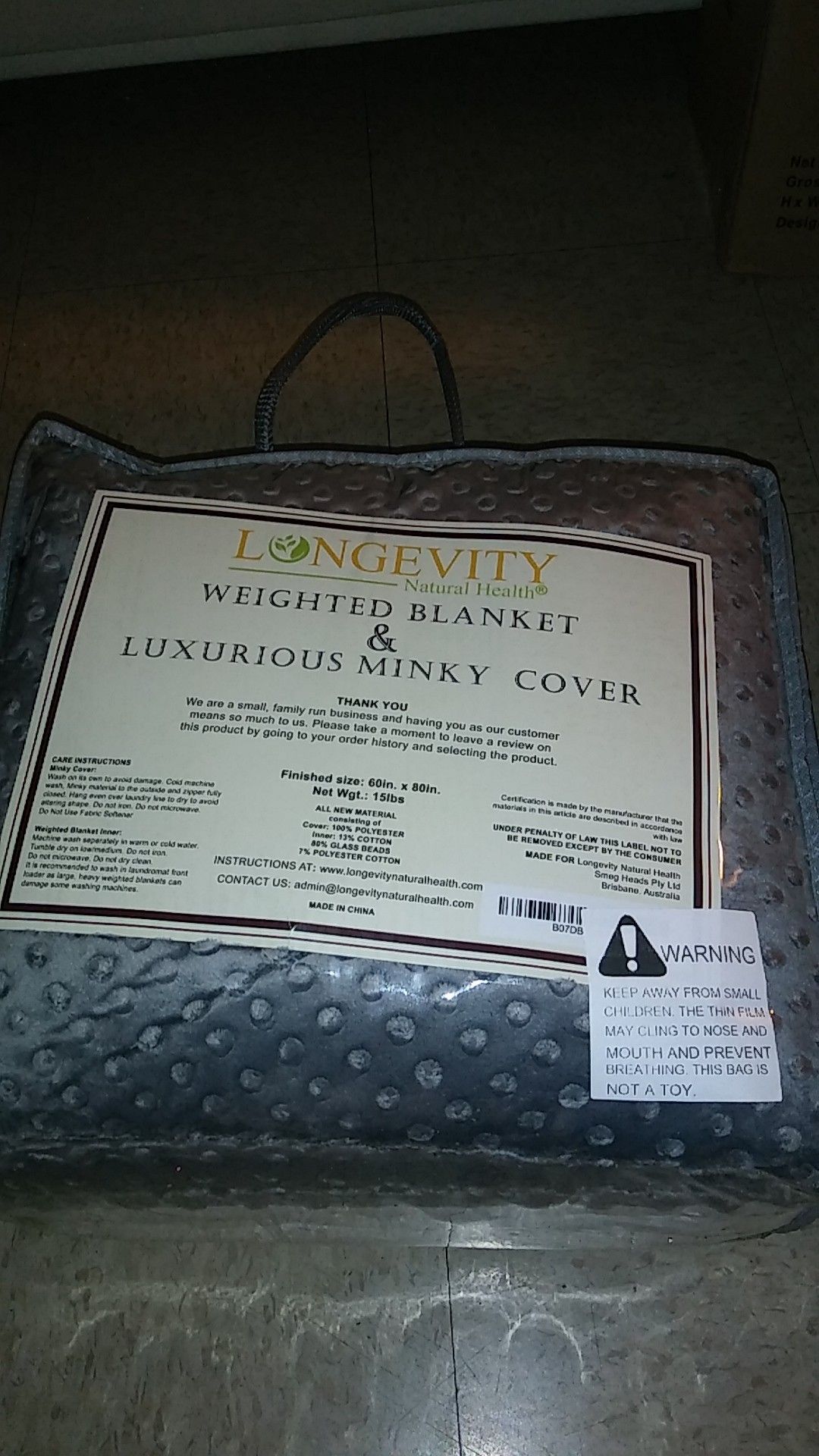 Weighted blanket & luxurious minky cover