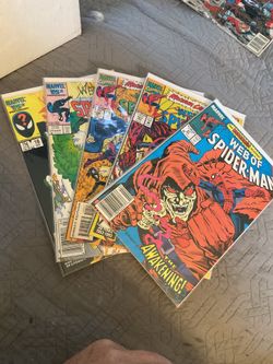 Web Of Spiderman 5 comic lot. All bagged and boarded in good condition