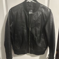 Women’s Black Leather Jacket (Size L)