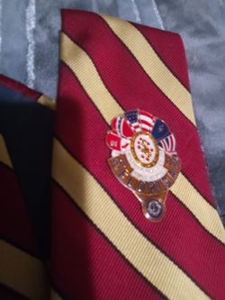Rare Vintage Lion's Club Pin On Fancy New Tie