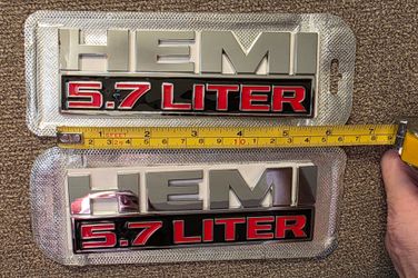 HEMI 5.7 Liter Emblems – Set of 2.  2 sizes available.  ****See all 12 pics sold separate.  SHIPPING AVAILABLE