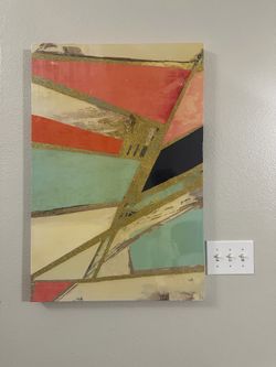 Large Modern Abstract Canvas Wall Art - 36x24 -$30