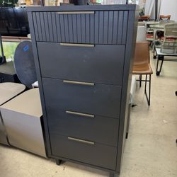 Manhattan Comfort Granville Tall & Narrow Engineered Wood Dresser in Dark Gray - Retail: $450