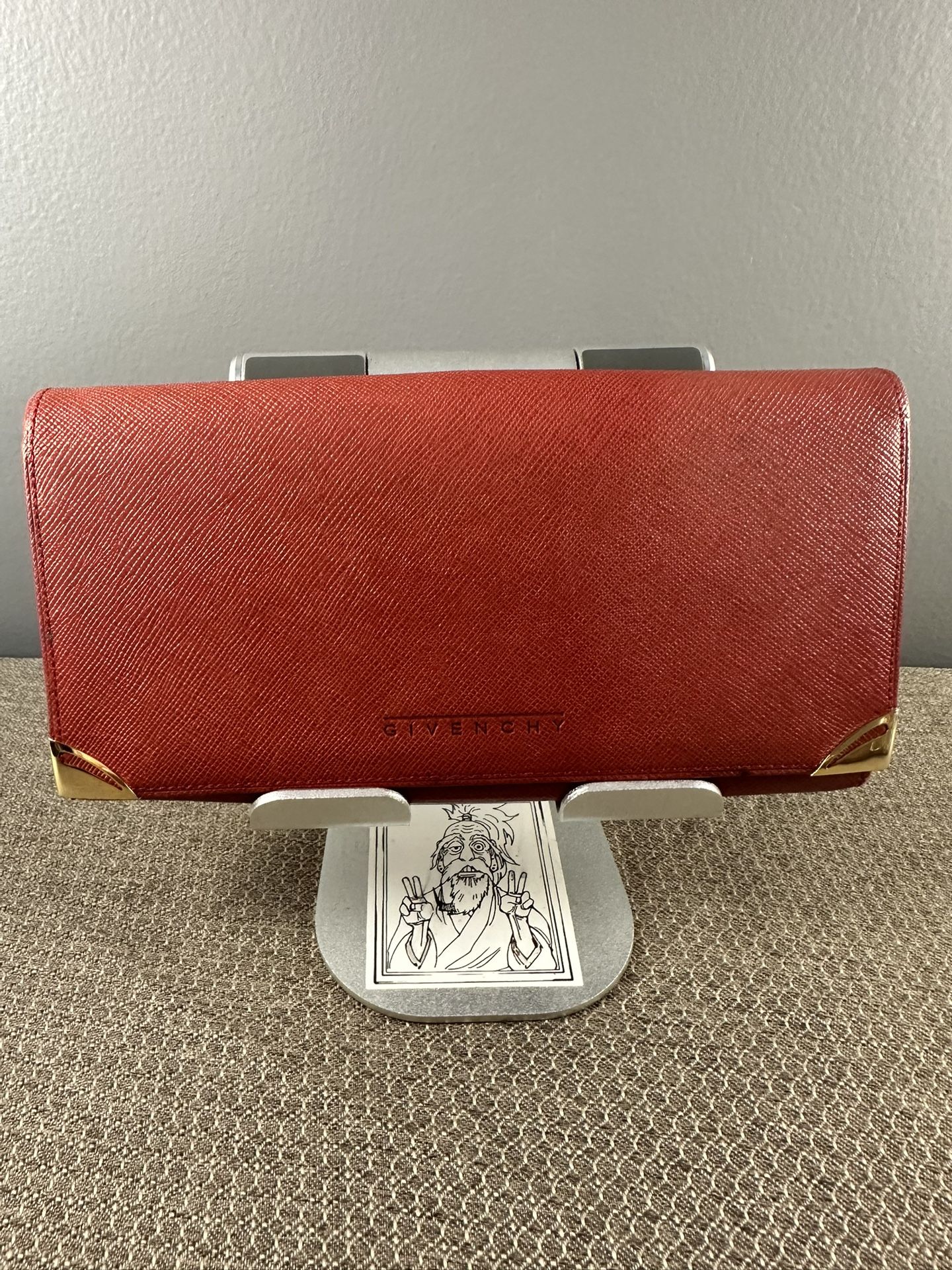 Givenchy Scarlet Clutch with Gold Details