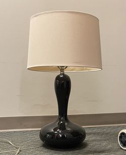 Large Black Shapely Glass Lamp 