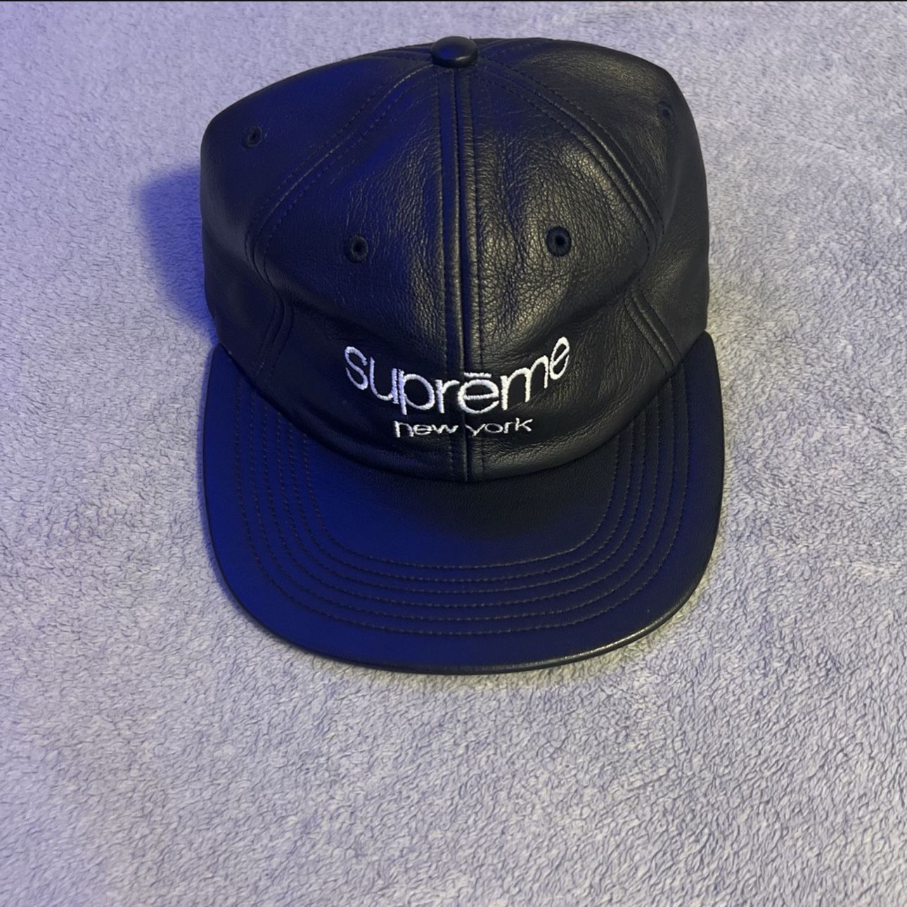 Black Leather Supreme Hat