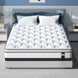 NEW Queen Mattress 14 Inches, Pocket Spring Mattress, Hybrid mattress W/ Cooling Gel Infused Memory Foam !