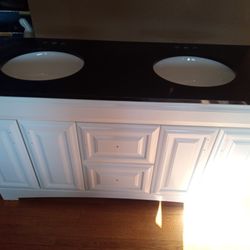 60" Double Vanity Bathroom Cabinet And Countertop 