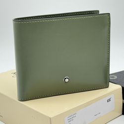 MONTBLANC MEISTERSTUCK CLAY / GREEN LEATHER 8CC WALLET NEW 100% GENUINE ~$550