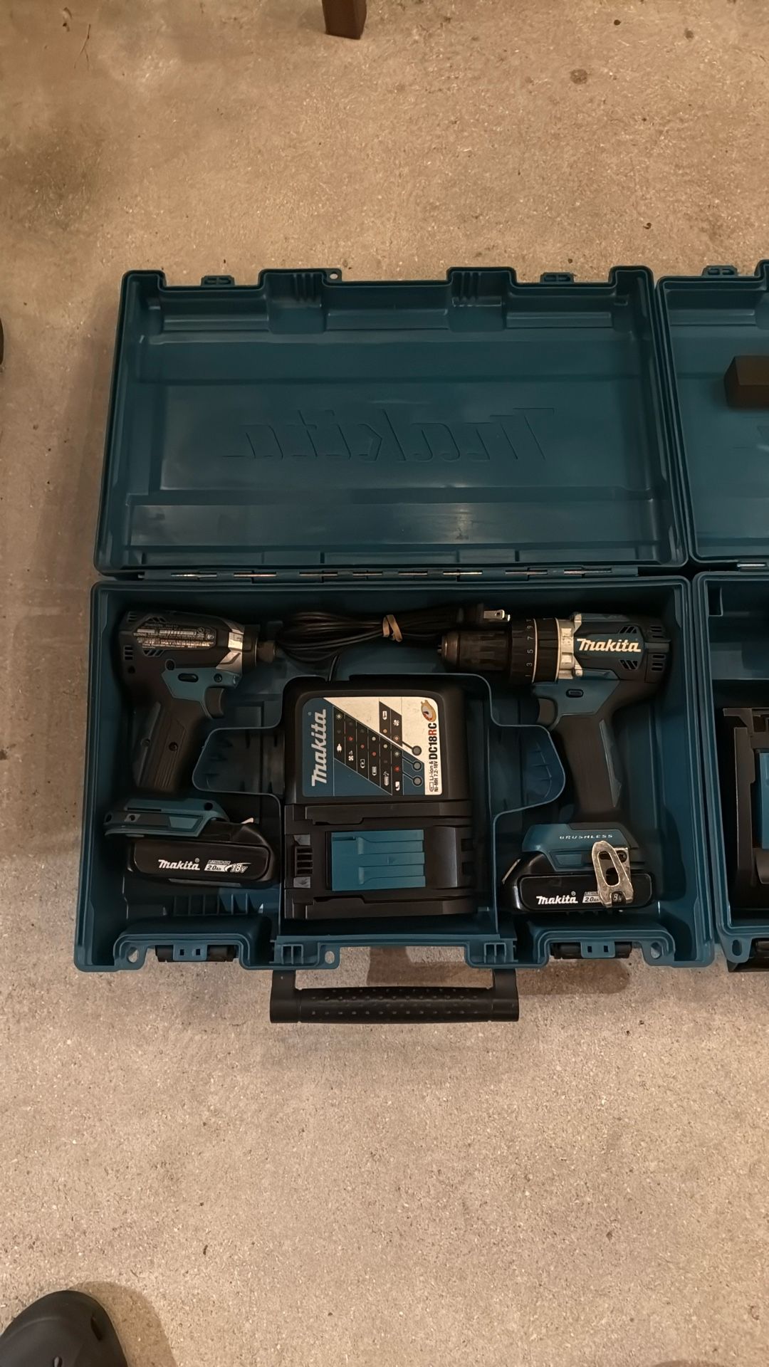 (2) Makita Hammer Drill, (2) Chargers  and Impact Drill