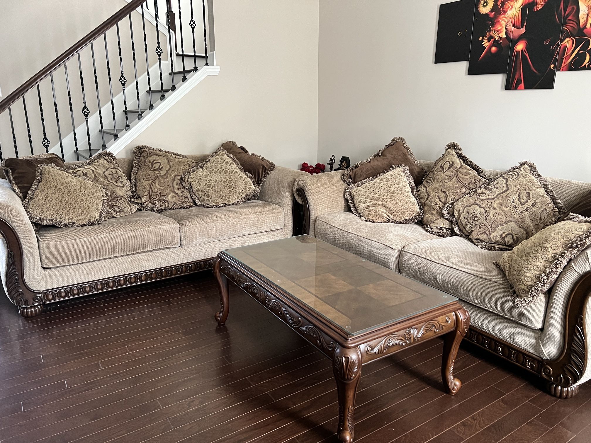 Formal Living Room Sofa Set With Coffee Table And 2 End Tables