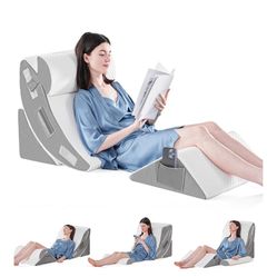 4PCS Orthopedic Bed Wedge Pillow Set for Sleeping,
