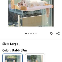 Cat Window Perch with Wooden Frame – Foldable Cat Hammock Bed for Indoor Cats, Soft Fur Cover